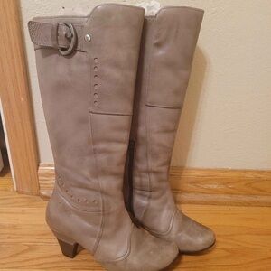 Women's Taupe Knee-High Dress Boots
